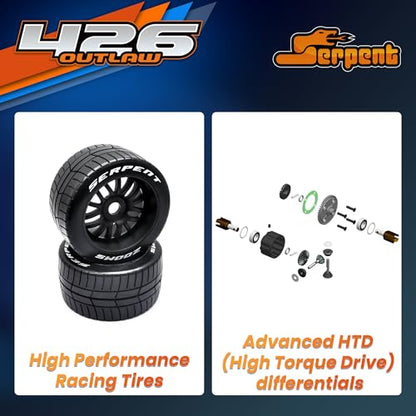 Serpent 426 Outlaw 1/7 4wd Electric All-Road Muscle Car RTR | High-Performance Tires, Brushless Motor, (Ready-to-Run Transmitter and Receiver Included, Batteries and Charger Required)