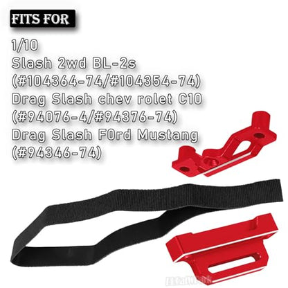 RC Alloy Battery Plate Upgrades Part for 1/10 Slash BL-2s/Drag Slash chev rolet C10/F0rd Mustang,BRCatWPark Battery Mount Plate Tray Battery Holder Mount Battery Hold-Down,(Replace #5827),Red - color: Red - (Upgrades)