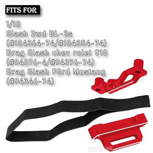 RC Alloy Battery Plate Upgrades Part for 1/10 Slash BL-2s/Drag Slash chev rolet C10/F0rd Mustang,BRCatWPark Battery Mount Plate Tray Battery Holder Mount Battery Hold-Down,(Replace #5827),Red - color: Red - (Upgrades)