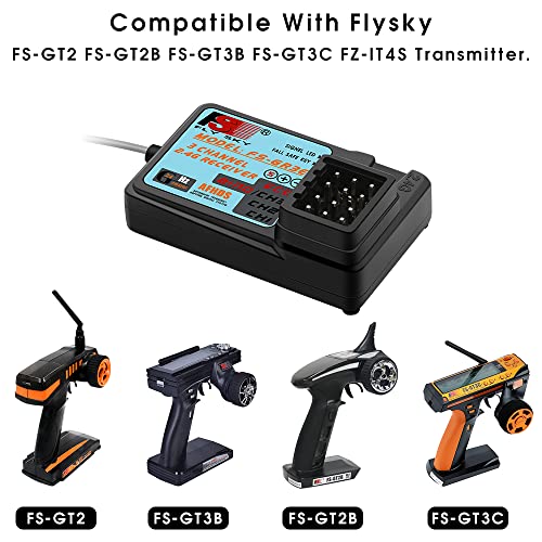 Flysky GR3E Receiver Waterproof 2.4G 3CH for FS-GT2 GT2B GT3B GT3C IT4S - size: 1 Pc