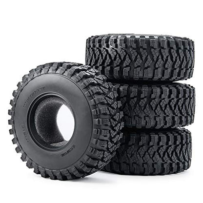 4pcs 2.2" Crawler Tires 125 * 50mm with Foam Insert for 1/10 RC Crawler Car Axial SCX10 TRX4 Wraith RBX10 RR10