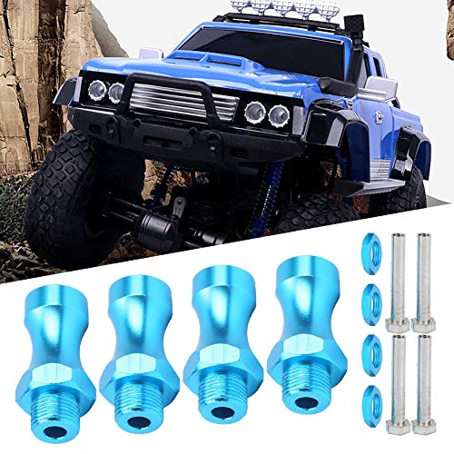 12Pcs Aluminum Alloy RC Wheel Hub Adapter, 1/10 to 1/8 RC Model Car Part, 12mm to 17mm Hex Drive Hub Coupling with 30mm Wheel Extension for Off - Road RC Trucks (Blue) - color: Blue