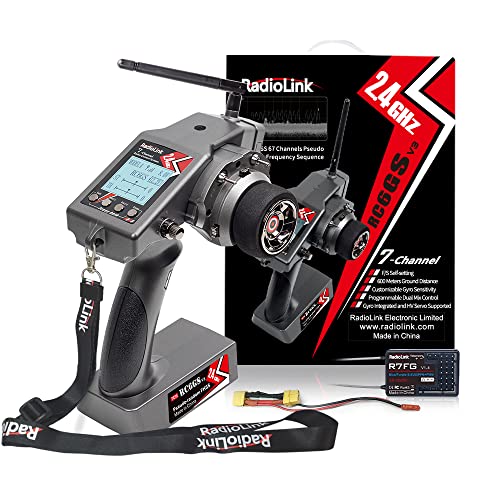 Radiolink RC6GS V3 7CH Transmitter and Gyro Receiver R7FG for RC Car & Boat | 7 Channels 2.4Ghz | Voltage Telemetry