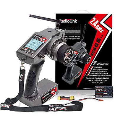 Radiolink RC6GS V3 7CH Transmitter and Gyro Receiver R7FG for RC Car & Boat | 7 Channels 2.4Ghz | Voltage Telemetry