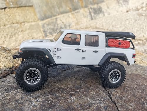 RC 1.0 Beadlock Wheels Offsets -2 Aluminum Rims for AX24 1/18 TRX4M All 1/24 Scale SCX24 Deadbolt RC Crawler Car Wheels Upgrades 4Pc (Black Silver) - color: Black Silver