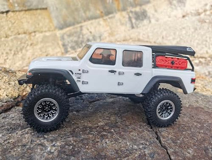 RC 1.0 Beadlock Wheels Offsets -2 Aluminum Rims for AX24 1/18 TRX4M All 1/24 Scale SCX24 Deadbolt RC Crawler Car Wheels Upgrades 4Pc (Black Silver) - color: Black Silver