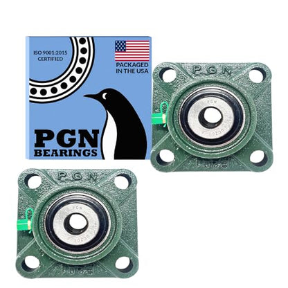 PGN UCF201-8 (2 Pack) Square Flange Bearing 1/2" Bore - size: 2, style: UCF201-8