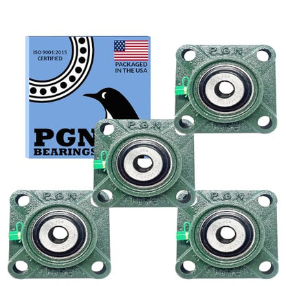 PGN UCF201-8 (4 Pack) Square Flange Bearing 1/2" Bore - size: 4, style: UCF201-8
