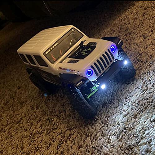 RC-Hub Front Light Lamp LED Headlight Set for 1/24 Axial SCX24 AXI90081 AXI00002 RC Crawler (Blue+White) 59mm - color: Blue+white
