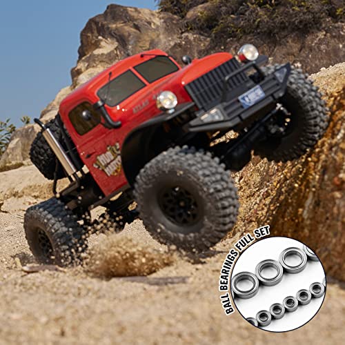 BEEZRC RocHobby 1/10 Atlas RC Crawler, 4WD with Lighting, 2.4GHz RC Rock Truck, Off Road Hobby Grade, Remote Control Car for Adults, Need to Complete with Battery (Red) - color: Orange