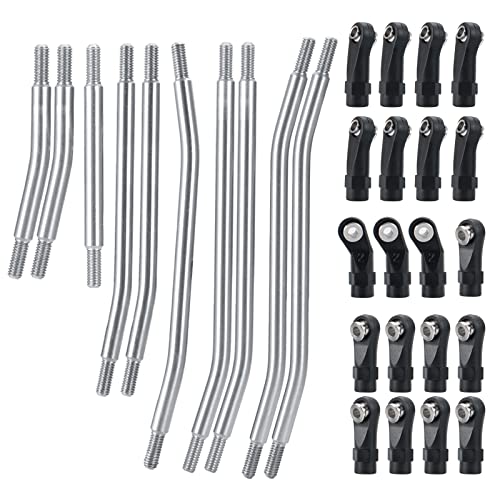 MORLORDY 10PCS 324mm Wheelbase RC Suspension Link Rod Linkage Set for TRX4 1/10 RC Crawler Car Upgrades, Stainless Steel - color: 324mm