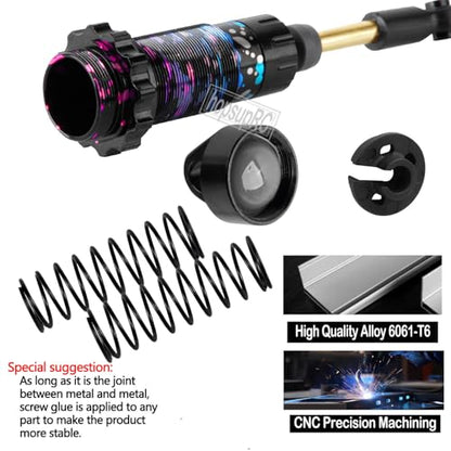 Front Rear Assembled Full Metal Shocks Upgrades Part for 1/10 Slash/Stampede/Rustler/Bandit VXL 4X4 2WD,Full Aluminum Big Bore RC Shocks Absorber Damper,4PCS colour - color: colour/red
