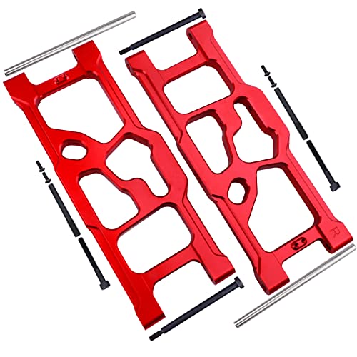 Aluminum Rear Lower Suspension Arms for ARRMA Kraton 8S BLX 1/5 Scale RC Truck (1 Pair), Replaces ARA330590 Upgrades (Red) - color: Red