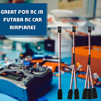 Eccliy 15 Pcs Servo Extension Cable Y Connector 3 Pin Plug Splitters Male to Female Servo Adapter Extension Servo Wire Connector Compatible with RC JR Futaba RC Car or Airplanes, 3 Styles