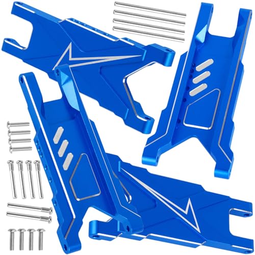 RC Aluminum Suspension A-Arms Upgrades Part for 1/10 Slash Rustler Stampede 4X4 VXL BL-2s,Hoss 4WD VXL,XO-1,Alloy Front Rear RC Suspension Arms Hops up,Navy Blue - color: Navy Blue - (Suspension Arms)