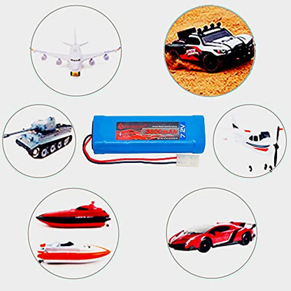 7.2V NiMH High Capacity Battery Pack for RC Cars, RC Aircrafts and Walking Robot (2 Pack 7.2V 3800mAh Batteries)