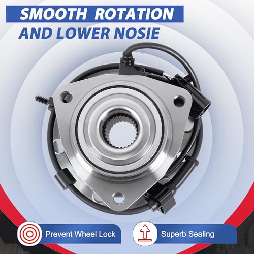 513188 Front Wheel Bearing Hub Assembly Compatible with 2002-09 Trailblazer | 6 Lugs Automotive Replacement Front Wheel Hub Assembly with ABS Compatible with 2002-2009 GMC Envoy & Chevy Trailblazer - size: 513188/1PC