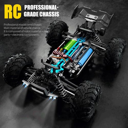 1/16 Fast RC Cars for Adults, Max 45mph Remote Control Car, Brushless Motor Electric Off Road RC Truck, 4WD High Speed Drift Car with 3 Lipo Batteries