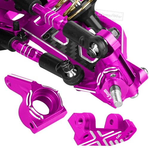 RC Caster Block Set Upgrades Part for 1/10 2WD Slash/Rustler/Stampede 2WD/Bandit 2WD VXL,Aluminium Left Right Caster Blocks,Front Steering Block,Rear Stub Axle Carriers,Pink