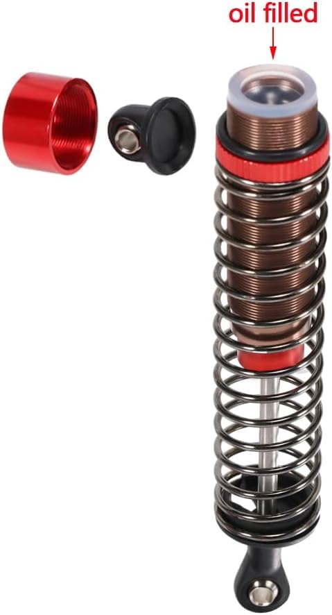 1/10 RC Oil Leakproof Shocks,2Pcs Adjustable Oil Filled Shocks 52mm-120mm for 1/10 RC Buggy Truggy On Road Touring Drift Cars Monster Trucks Upgrade Parts (2PCS 52mm Red) - color: 2PCS 52mm Red