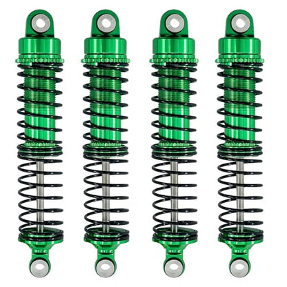 Aluminum Front & Rear Shock Absorber Set for 1/18 RC Cars, Threaded Oil Shocks Suspension Upgrade, 4-Pack (Red/Green) (Green) - color: Green