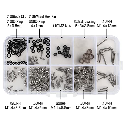 INJORA Stainless Steel Screws Set with Box for 1/24 Axial SCX24