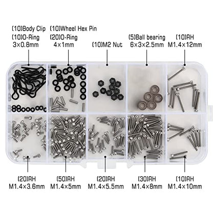 INJORA Stainless Steel Screws Set with Box for 1/24 Axial SCX24