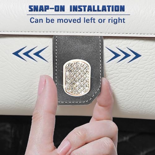Bling Car Co-Pilot Glovebox Hook, 2PCS Crystal Rhinestone Vehicle Passenger Seat Hanging Storage Hooks for Handbag Purse, Automotive Glove Box Organizer Hanger, Universal Fit (Gray) - color: Gray