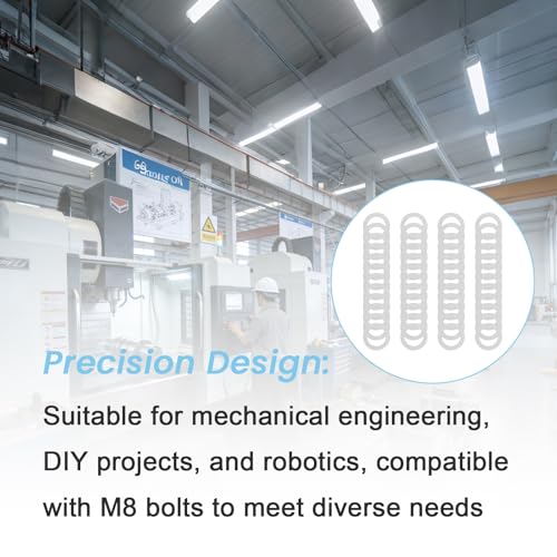 M8x12mm Shim Washers for Mechanical Engineering,48pcs 304 Stainless Steel | 0.1,0.2,0.3,0.5mm precision thin spacers,12 pcs each,for M8 bolts,DIY projects,component alignment and machinery setup - size: M8x12