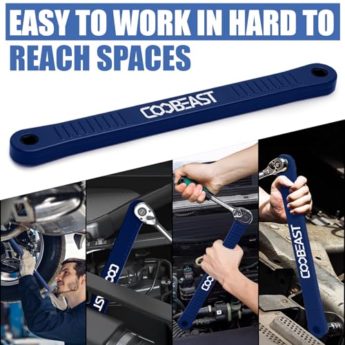 3/8" Offset Extension Wrench Impact Ready Socket Wrench Extender Tool（Blue） | Versatile 1/4",3/8", 1/2" Square Drive Adapters,Universal Extensions Wrench,0° Swing Extender,for Small Place - color: Blue