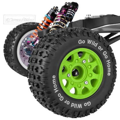 RC Wheels and Tires w/12mm 14mm 17mm Hex Short Course Tire for 1/10 Scale Car Arrm a Senton,Axia1,Slash 2WD Slash 4×4 4WD,Red cat,Rc 4wd,1/10 Truck Tires Rubber Tyres Plastic Wheel,Green - color: Green(4pcs)