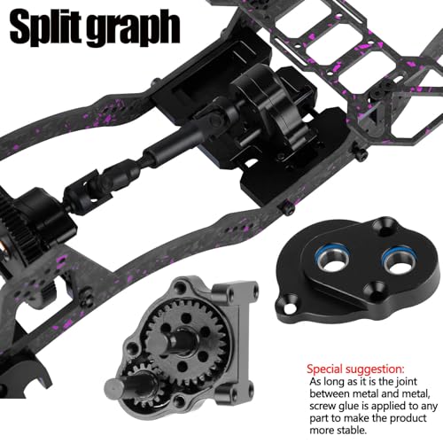 LCG Carbon Fiber Chassis Kit & Front Mounted Transmission Upgrades Part for 1/10 RC Crawlers SCX10 SCX10 II Capra 1.9 UTB and Other DIY Builds,Aluminum Gearbox Carbon Fiber Chassis,Colour - color: Colour(for 1/10)