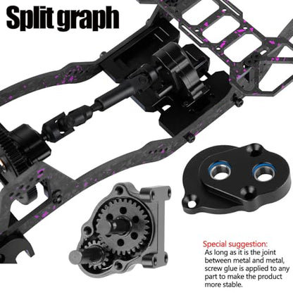 LCG Carbon Fiber Chassis Kit & Front Mounted Transmission Upgrades Part for 1/10 RC Crawlers SCX10 SCX10 II Capra 1.9 UTB and Other DIY Builds,Aluminum Gearbox Carbon Fiber Chassis,Colour - color: Colour(for 1/10)