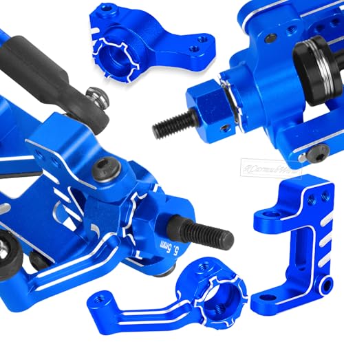 RC Upgrades Part for 1/10 ECX 2WD Series RC Car,Alloy Adjustable Turnbuckles Camber Links,Suspension Arms,Left Right Caster Blocks,Front Steering Block,Rear Stub Axle Carriers,Navy Blue - color: Navy Blue(1set)