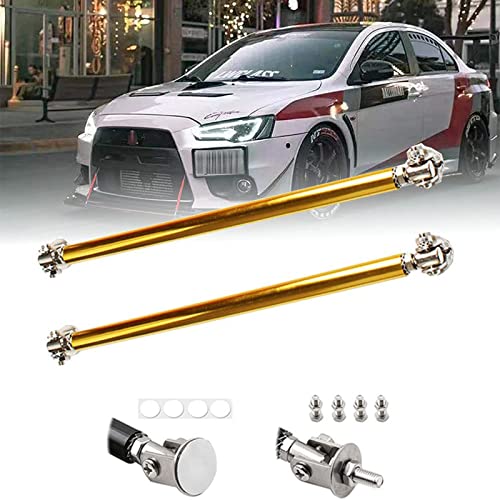 2PCS Front Bumper Lip Splitter Strut Rod Tie Bars Support Rod Adjustable Compatible with Most Vehicles 3''-8'' (Gold, 10CM/3.9 inch) - size: 10CM/3.9 inch, style: Gold