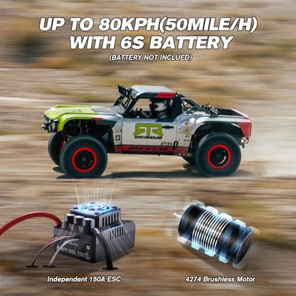 FMS 1/7 Ford Bronco RTR EB Fast RC Truck – Licensed by Ford & RTR Vehicles, 80km/h Short Course Truck, 4WD Brushless RC Car, CNC Metal Parts, Off-Road Rock Crawler 4x4 for Adults (2024 paint scheme) - style: Racing Livery B