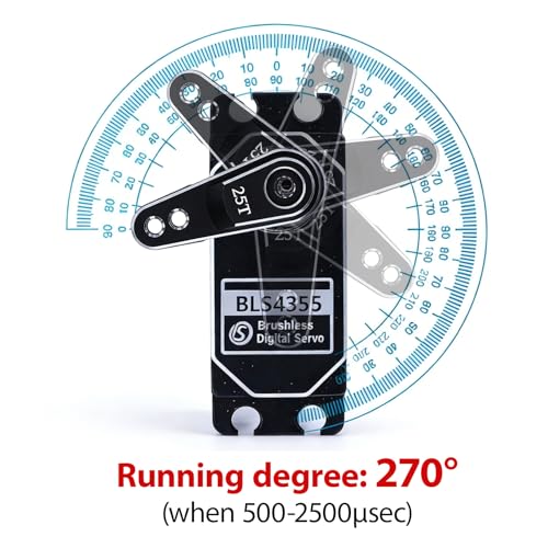 55kg Low-Profile Servo Programmable Brushless Digital Servo 0.09Sec High Speed Full Metal Gear Steering servo 1/10 Drift Car with servo Motor kit (270 Degree)