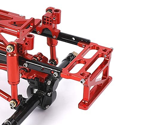 Aluminum Rear Body Shell Mount Parts for Axial SCX24 C10 1/24 RC Crawler Upgrades (Red) - color: Red