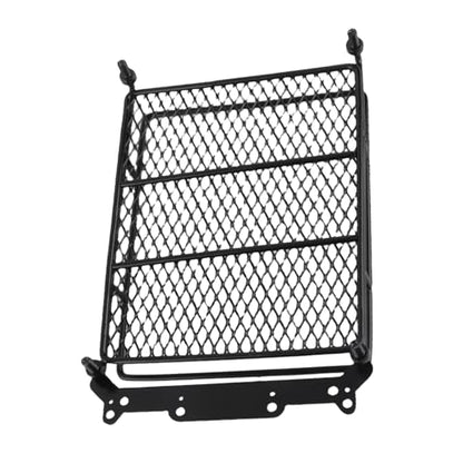 RC Roof Rack, Metal Middle Size Roof Carrier with LED Lights for 1/10 RC Crawler, Scale Accessories for Axial SCX10 and Off-Road Enthusiasts - size: 4 white