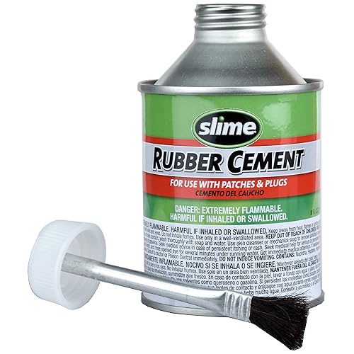Slime 1050 Rubber Cement, Tire Repair, use with Slime Plugs or Patches, 8 oz. can - size: 8 oz Can, style: Rubber Cement