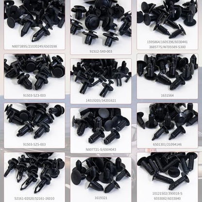 240 Pcs Car Bumper Retainer Clips Plastic Rivets Fasteners Push Retainer Kit - 12 Most Popular Sizes Auto Push Pin Rivets Set -Door Trim Panel Fender Clips for GM Ford Toyota Honda Chrysler - size: 240 Pcs