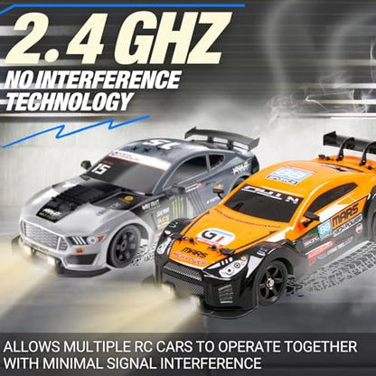 Liberty Imports RC Drift Car 1/16 2.4GHz 4WD Remote Control Sport Racing On-Road Vehicle with LED Light, Batteries and Drift Tires (Blue) - color: Blue