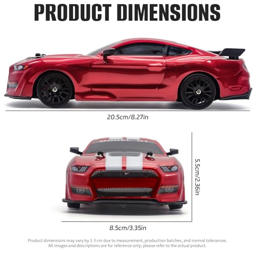 RC Drift Car, 1:24 Scale Remote Control Cars Vehicle for Kids, 2.4GHz 20KM/H 4WD High Speed RC Cars with LED Light Two Batteries & Drifting Tires Racing Sport Toy Car for Adults Boys Girls 8602RD - style: 8602-Red