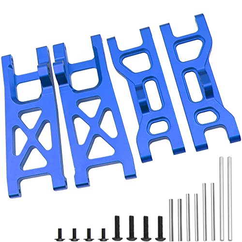 ShareGoo Aluminum Alloy Front & Rear Lower Suspension A-Arms Set Upgrades Part Compatible with Horizon ECX 1/10 2WD Ruckus Axe Brutus Circuit AMP MT/DB Crush RC Car Buggy Tuck (Dark Blue) - color: Dark Blue