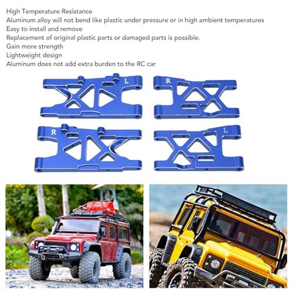 RC Front and Rear Suspension Arms Set Aluminum Alloy Upgrade Parts for Arrma 1/18 380 Brushed 4X4 Truck 380 Brushed 4X4 Small Scale Buggy, RC Car Upgrade Parts (Blue) - color: Blue