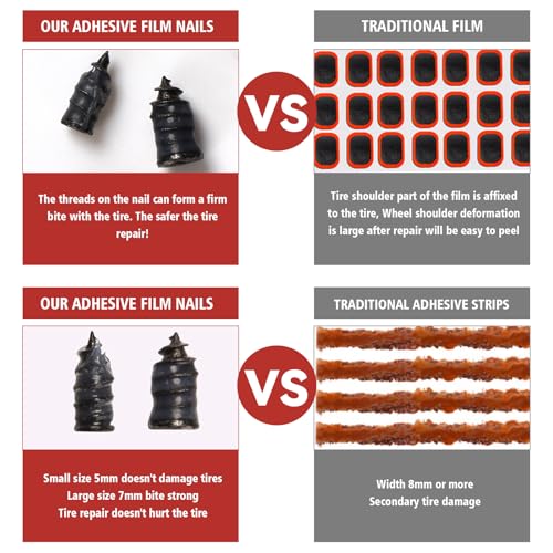 Tire Repair Glue, Rubber Cement Glue, 10ml*2 Quick-Drying Tires Repair Rubber Nail Kit, Strong Tire Plug Glues, Suitable for Bike, Car, Motorcycle, Off-Road, Truck, Tractor, Black (10ml*2)