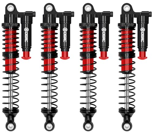 OGRC 100mm Aluminum Adjustable Piggyback Shock Absorber RC Damper for Axial SCX10 TRX4 TRX6 D90 1/10 RC Crawler Upgrade Parts (Red) - color: Red
