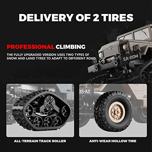 LONGET RC Hobby Toys Military Truck 4WD 2.4Ghz All Terrain Vehicle Off-Road Sport Cars Gifts for Kids and Adults