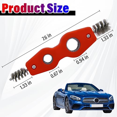 Car Battery Terminal Cleaning Brush, 4 in 1 Auto Battery Cleaner (Red) | Anti-Rust Battery Terminals Machine Parts Cleaning Tool with Steel Wire for Plumbing Installation Soldering Brazing - color: Red