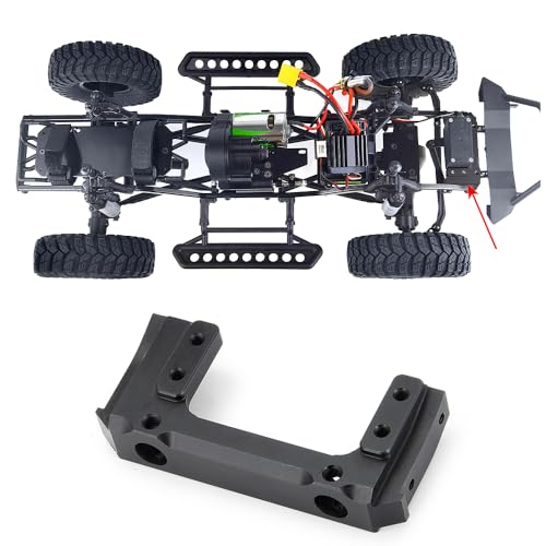 MOHERO Alloy Metal Front Bumper Mount for 1/10 AXIAL SCX10 II 90046 RC Crawler Car (Black) - color: Black